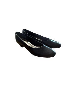 Hush Puppy Soft Style Black Low Heel Slip-On Dress Shoes Womens Size 8.5 Classic